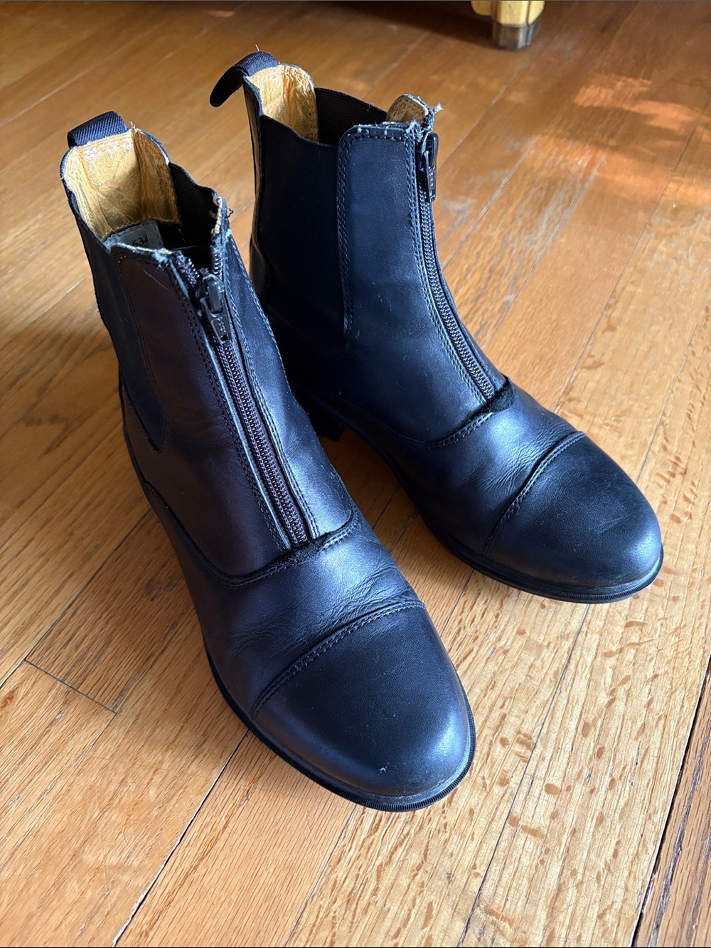 black leather paddock boots